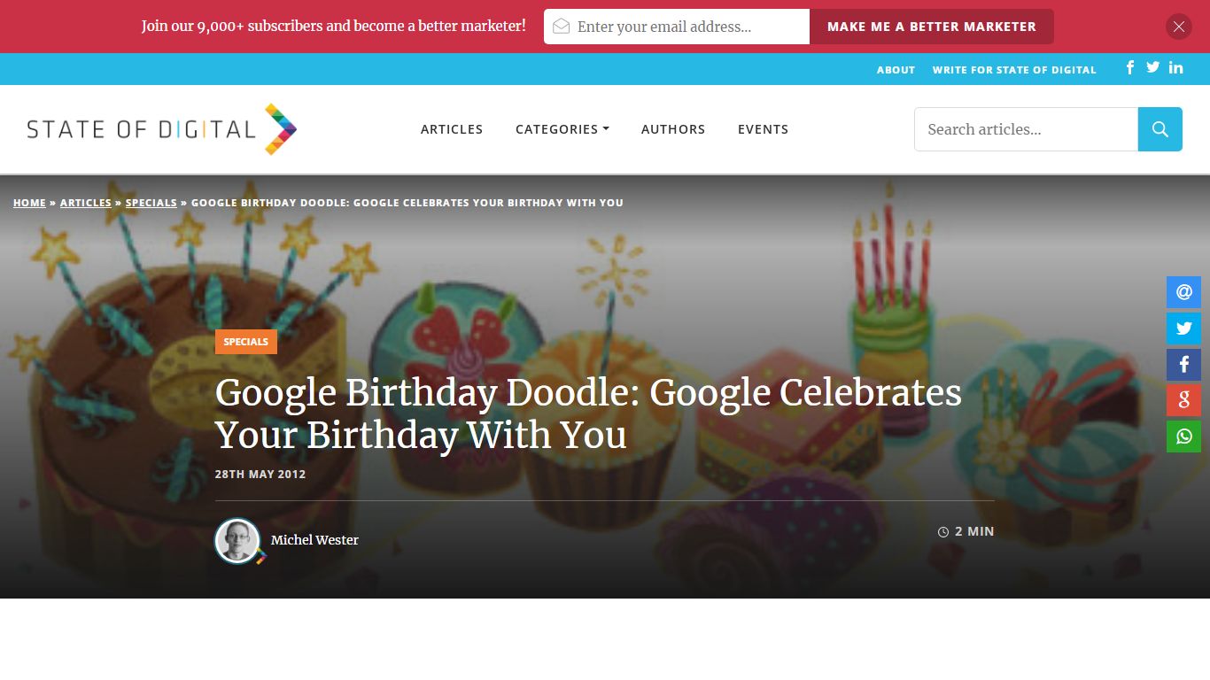 Google Birthday Doodle: Google Celebrates Your Birthday With You