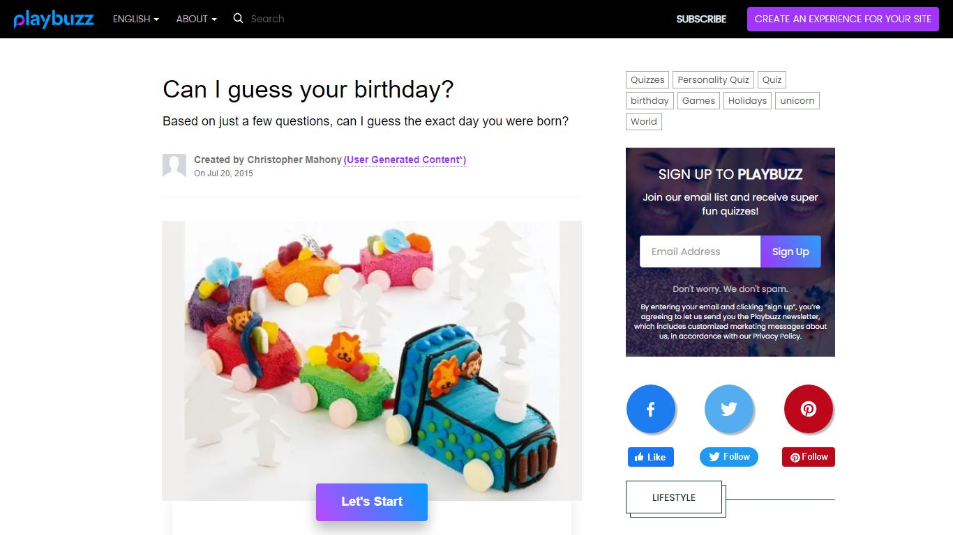 Can I guess your birthday? - Playbuzz